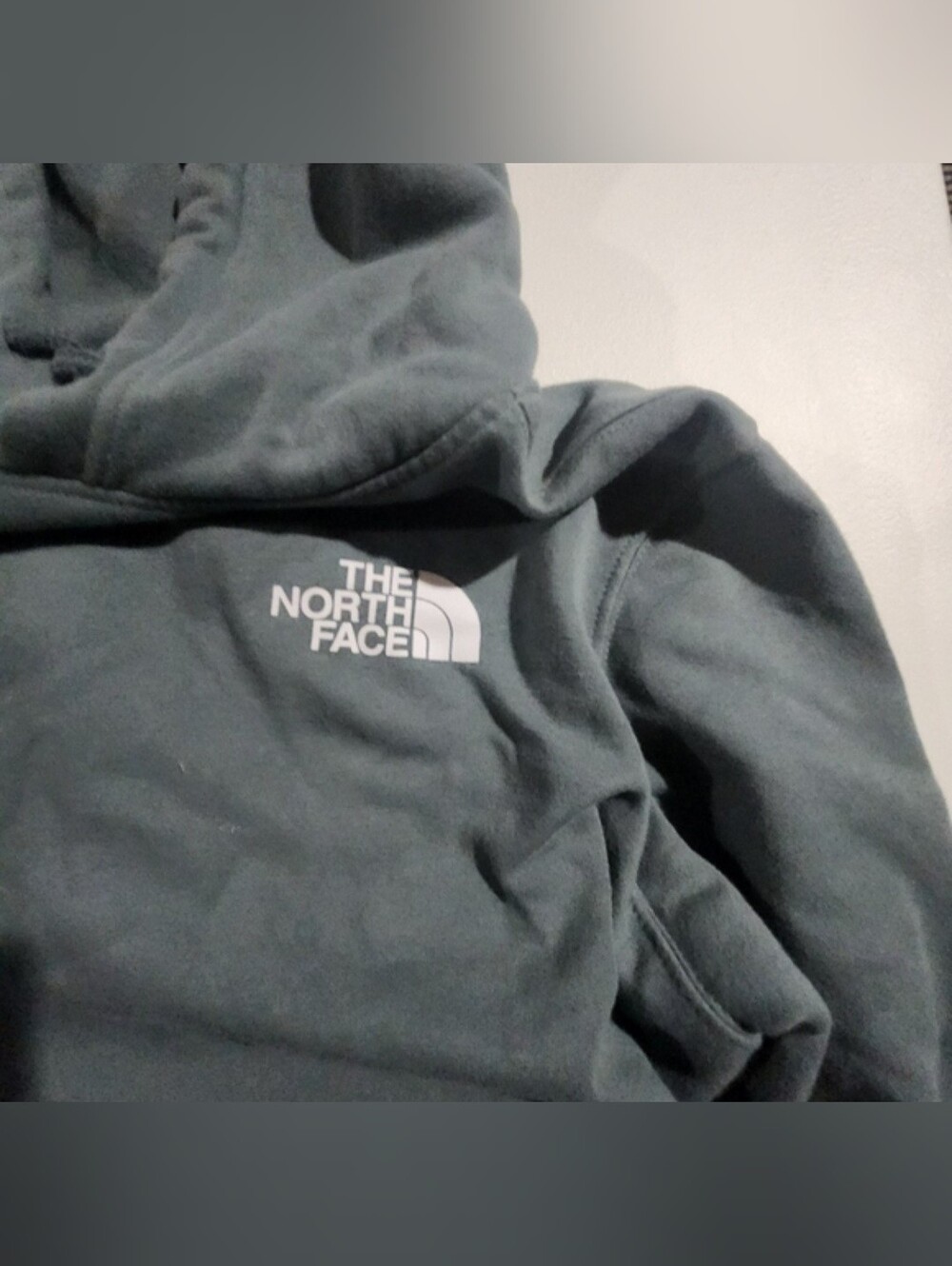 Mens' Green The North Face Pullover Drawstring Hoodie Size Large - Picture 3 of 4
